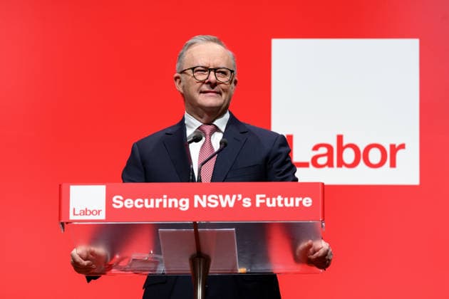 2026 NSW LABOR STATE CONFERENCE, Prime Minister Anthony Albanese talks during the the 2026 NSW Labor state conference in Sydney, Sunday, July 5, 2026. ( NO ARCHIVING SYDNEY NEW SOUTH WALES AUSTRALIA  Copyright: xSTEVENxMARKHAMx 20260705122501727931