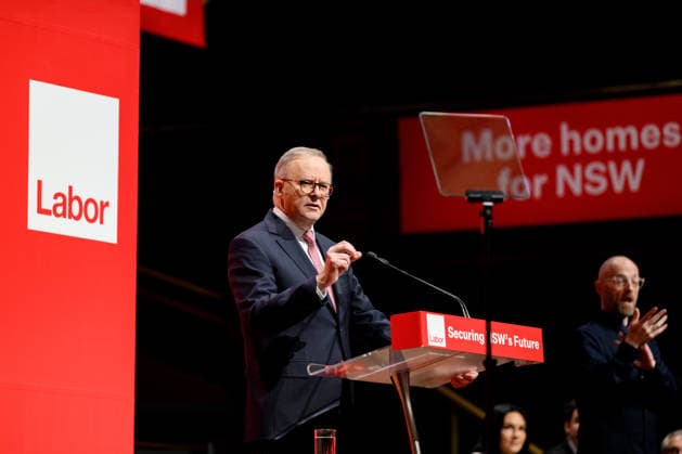 2026 NSW LABOR STATE CONFERENCE, Prime Minister Anthony Albanese talks during the the 2026 NSW Labor state conference in Sydney, Sunday, July 5, 2026. ( NO ARCHIVING SYDNEY NEW SOUTH WALES AUSTRALIA  Copyright: xSTEVENxMARKHAMx 20260705178993087123