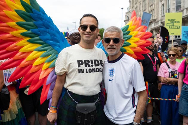 July 4, 2026, London, United Kingdom: London Mayor Sadiq Khan poses for photographs with a participant during the Pride in London parade in central London. Participants take part in the annual Pride in London parade through central London, celebrating LGBTQ+ communities and advocating for visibility, unity and equality. Thousands of marchers, community groups, charities, businesses and campaign organisations join the procession, which travels through the capital with colourful costumes, banners, music and performances. London United Kingdom - ZUMAs197 20260704_aaa_s197_286 Copyright: xAndreaxDomeniconix