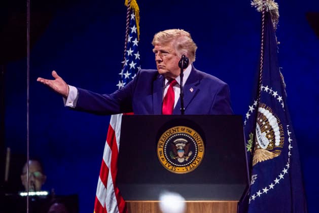 July 4, 2026, Washington, District Of Columbia, USA: US President Donald Trump speaks during the Salute to America 250 celebration on the National Mall in Washington, DC, USA, 04 July 2026. The fireworks display that followed the presidentÃ¢â‚¬â ¢s speech is reportedly the largest in history, with 850,000 shells launched over 40 minutes Washington USA - ZUMAs152 20260704_faa_s152_035 Copyright: xJimxLoScalzox-xPoolxviaxCNPx