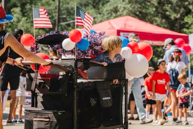 July 4, 2026: Austin, Texas. The Fourth of July parade and gathering at North West Hills, a neighborhood in Austin, is a long time tradition, that many from the neighborhood and surrounding areas come out to see.  - ZUMAda1_ 20260704_zap_da1_020 Copyright: xSandraxDahdahx