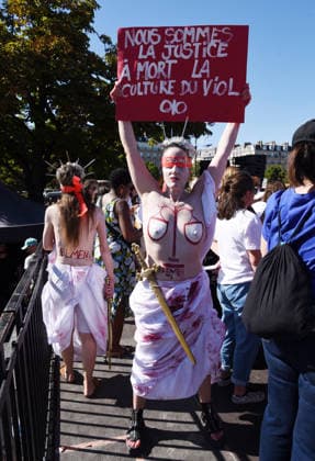 Demonstration Against The Sexual Violence - Paris Femen activists during the demonstration against the sexual violence and for a law integral and memory of Lyhanna in Paris, France on July 4, 2026. Photo by Alain Apaydin ABACAPRESS.COM Paris France  Copyright: xApaydinxAlain ABACAx