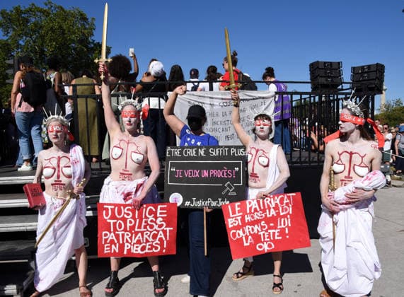 Demonstration Against The Sexual Violence - Paris Femen activists during the demonstration against the sexual violence and for a law integral and memory of Lyhanna in Paris, France on July 4, 2026. Photo by Alain Apaydin ABACAPRESS.COM Paris France  Copyright: xApaydinxAlain ABACAx