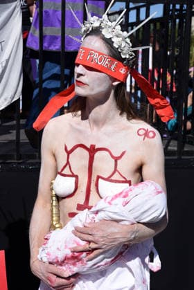 Demonstration Against The Sexual Violence - Paris Femen activists during the demonstration against the sexual violence and for a law integral and memory of Lyhanna in Paris, France on July 4, 2026. Photo by Alain Apaydin ABACAPRESS.COM Paris France  Copyright: xApaydinxAlain ABACAx