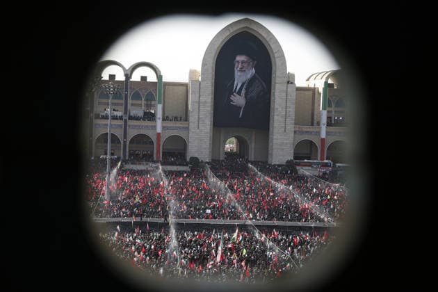 Funeral ceremony held for former Iranian Supreme Leader Ali Khamenei in Tehran TEHRAN, IRAN - JULY 5: Hundreds of thousands of Iranians gather at the Imam Khomeini Mosalla to attend the funeral prayer led by Grand Ayatollah Ja far Sobhani at a designated area inside the mosque complex during the funeral ceremony for former Iranian Supreme Leader Ali Khamenei and his family members, who were killed in U.S.-Israeli attacks, in Tehran, Iran, on July 5, 2026. Fatemeh Bahrami Anadolu Tehran Iran. Editorial use only. Please get in touch for any other usage.  Copyright: x2026xAnadoluxFatemehxBahramix