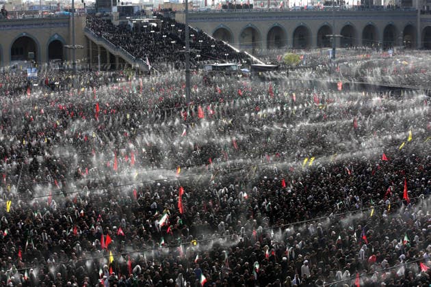 Funeral ceremony held for former Iranian Supreme Leader Ali Khamenei in Tehran TEHRAN, IRAN - JULY 5: Hundreds of thousands of Iranians gather at the Imam Khomeini Mosalla to attend the funeral prayer led by Grand Ayatollah Ja far Sobhani at a designated area inside the mosque complex during the funeral ceremony for former Iranian Supreme Leader Ali Khamenei and his family members, who were killed in U.S.-Israeli attacks, in Tehran, Iran, on July 5, 2026. Fatemeh Bahrami Anadolu Tehran Iran. Editorial use only. Please get in touch for any other usage.  Copyright: x2026xAnadoluxFatemehxBahramix