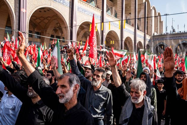 Funeral ceremony held for former Iranian Supreme Leader Ali Khamenei in Tehran TEHRAN, IRAN - JULY 5: Hundreds of thousands of Iranians gather at the Imam Khomeini Mosalla to attend the funeral prayer at Imam Khomeini Mosalla Mosque during the funeral ceremony for former Iranian Supreme Leader Ali Khamenei and his family members, who were killed in U.S.-Israeli attacks, in Tehran, Iran, on July 5, 2026. Stringer Anadolu Tehran Iran. Editorial use only. Please get in touch for any other usage.  Copyright: x2026xAnadoluxStringerx