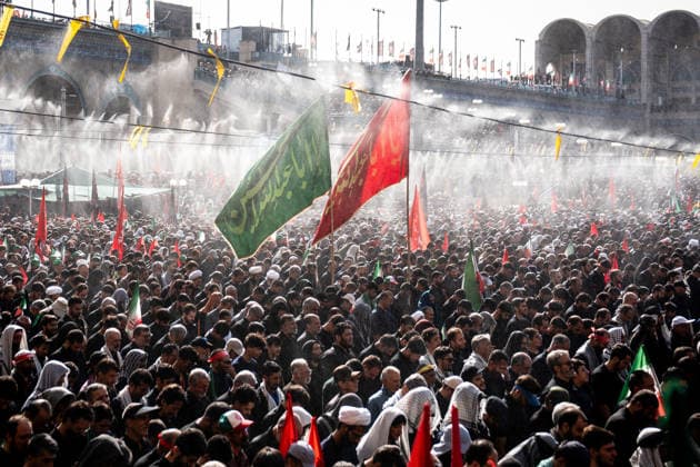 Funeral ceremony held for former Iranian Supreme Leader Ali Khamenei in Tehran TEHRAN, IRAN - JULY 5: Hundreds of thousands of Iranians gather at the Imam Khomeini Mosalla to attend the funeral prayer at Imam Khomeini Mosalla Mosque during the funeral ceremony for former Iranian Supreme Leader Ali Khamenei and his family members, who were killed in U.S.-Israeli attacks, in Tehran, Iran, on July 5, 2026. Stringer Anadolu Tehran Iran. Editorial use only. Please get in touch for any other usage.  Copyright: x2026xAnadoluxStringerx