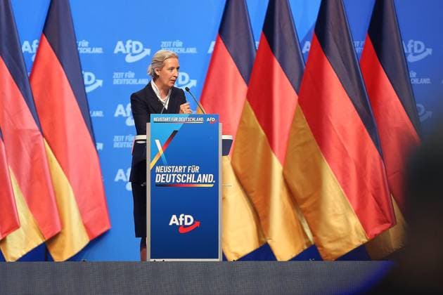 Erfurt, Thüringen, Deutschland, 04.07.2026: Messe: AfD-Bundesparteitag: Alice Weidel *** Erfurt, Thuringia, Germany, July 4, 2026, AfD National Party Convention, Alice Weidel Copyright: xdtsxNachrichtenagenturx dts_126362