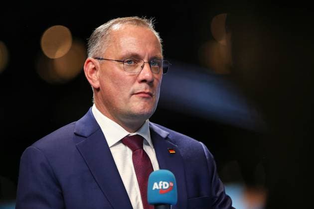 Erfurt, Thüringen, Deutschland, 04.07.2026: Messe: AfD-Bundesparteitag: Tino Chrupalla *** Erfurt, Thuringia, Germany, July 4, 2026: AfD National Party Convention, Tino Chrupalla Copyright: xdtsxNachrichtenagenturx dts_126418