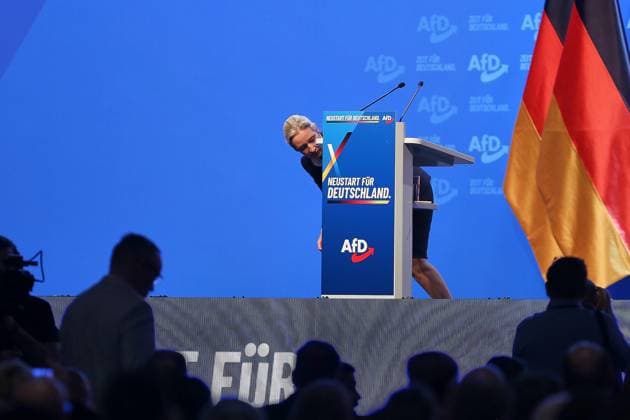 Erfurt, Thüringen, Deutschland, 04.07.2026: Messe: AfD-Bundesparteitag: Alice Weidel *** Erfurt, Thuringia, Germany, July 4, 2026, AfD National Party Convention, Alice Weidel Copyright: xdtsxNachrichtenagenturx dts_126449