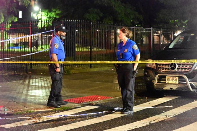 8 wounded in mass shooting on July 4th holiday in New York s Coney Island NEW YORK, UNITED STATES - JULY 4: NYPD officers work at the scene after eight people, including four children, were shot in a mass shooting near the intersection of West 30th Street and Surf Avenue in the Coney Island neighborhood of Brooklyn, New York, United States, on July 4, 2026. The victims were transported to local hospitals, a firearm was recovered at the scene, and the investigation remained ongoing with no arrests reported. Kyle Mazza Anadolu New York United States. Editorial use only. Please get in touch for any other usage.  Copyright: x2026xAnadoluxKylexMazzax