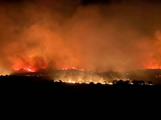 Huge fire broke out on Trevillach - Pyrenees-Orientales Huge fire broke out on the territory of the commune of Trévillach, on the outskirts of Montalba-le-Château, (Pyrénées-Orientales) about 35 kilometres from Perpignan on July 4, 2026. Photo by Geyres-Castoldi ABACAPRESS.COM Montalba-le-Château France  Copyright: xCastoldixIsabelle ABACAx