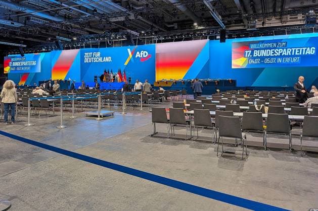Erfurt, Thüringen, Deutschland, 05.07.2026: Messe: AfD-Bundesparteitag: Blick ins Plenum *** Erfurt, Thuringia, Germany, July 5, 2026: AfD National Party Convention—A View of the Plenary Session Copyright: xdtsxNachrichtenagenturx dts_126471