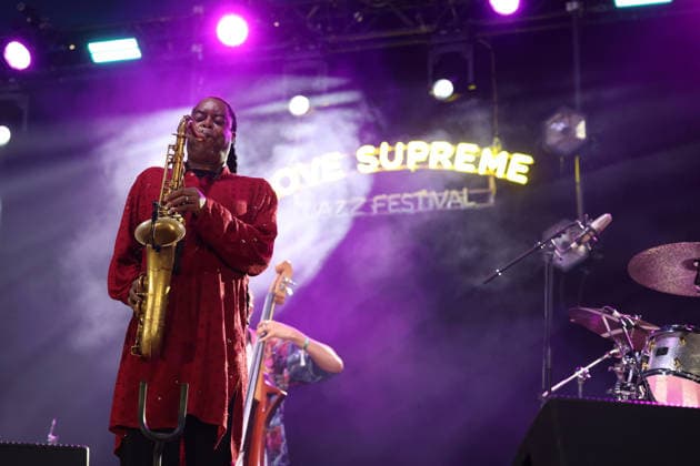 Courtney Pine performs at Love Supreme Jazz Festival, UK Glynde Place nr Lewes, East Sussex, UK, Love Supreme Jazz Festival 2026 on 4 July 2026. Courtney Pine, CBE at day 2 of the festival, Credit:Andy Sturmey Andrew Sturmey - B1114 Avalon United Kingdom, East Sussex, Glynde Place, Lewes  Copyright: xAndyxSturmeyx xAndrewxSturmeyx-xB1114x xAvalonx 1114496886