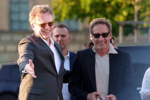 Christoph Gröner und David Duchovny beim Photocall zur Verleihung des CineMerit Awards auf dem 43. Filmfest München 2026 in der Hochschule für Fernsehen und Film. München, 04.07.2026 *** Christoph Gröner and David Duchovny at the photocall for the CineMerit Awards ceremony at the 43rd Munich Film Festival 2026 at the University of Television and Film Munich, July 4, 2026 Foto:xN.xKolinzx xFuturexImagex duchovny_6704