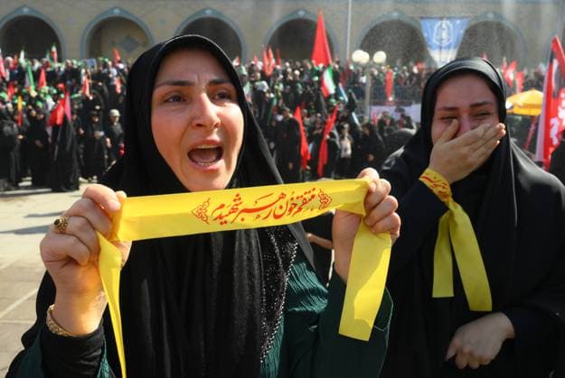 Iran Late Supreme Leader Funeral Rites 9200111 05.07.2026 People attend a public farewell ceremony to pay their respects to late Supreme Leader Ayatollah Ali Khamenei, who was killed on February 28 in Israeli and U.S. airstrikes, at the Imam Khomeini Grand Mosalla, in Tehran, Iran. Ilya Pitalev Sputnik Tehran Iran  Copyright: xIlyaxPitalevx
