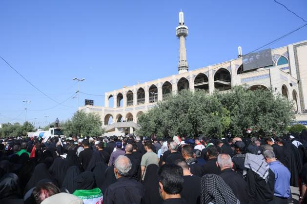 Iran Late Supreme Leader Funeral Rites 9200131 05.07.2026 People attend a public farewell ceremony to pay their respects to late Supreme Leader Ayatollah Ali Khamenei, who was killed on February 28 in Israeli and U.S. airstrikes, at the Imam Khomeini Grand Mosalla, in Tehran, Iran. Ilya Pitalev Sputnik Tehran Iran  Copyright: xIlyaxPitalevx