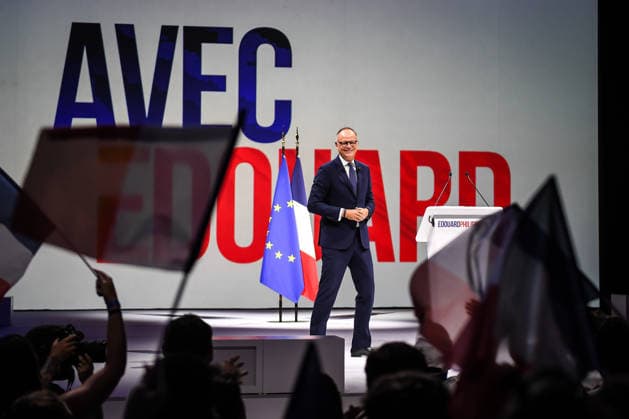 July 5, 2026, Paris, France, France: The president of French right-wing party Horizons, former Prime Minister and presidential candidate for 2027 Edouard Philippe speaks during his campaign rally at Adidas Arena on July 05, 2026 in Paris, France. Paris France  - ZUMAm308 20260705_zsp_m308_001 Copyright: xMatthieuxMirvillex