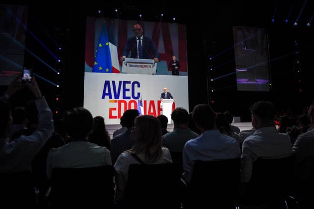 July 5, 2026, Paris, France, France: The president of French right-wing party Horizons, former Prime Minister and presidential candidate for 2027 Edouard Philippe speaks during his campaign rally at Adidas Arena on July 05, 2026 in Paris, France. Paris France  - ZUMAm308 20260705_zsp_m308_005 Copyright: xMatthieuxMirvillex
