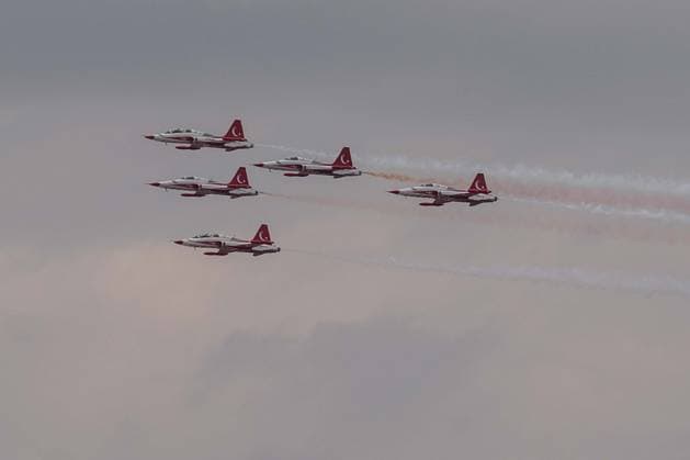 Turkish Stars perform rehearsal flight ahead 2026 NATO Summit in Ankara ANKARA, TURKIYE - JULY 5: Turkish Air Force s aerobatics team, the Turkish Stars, conduct their final rehearsal flight ahead of the NATO Summit of Heads of State and Government in Ankara, Turkiye on July 5, 2026. Osmancan Gurdogan Anadolu Ankara Turkey. Editorial use only. Please get in touch for any other usage.  Copyright: x2026xAnadoluxOsmancanxGurdoganx