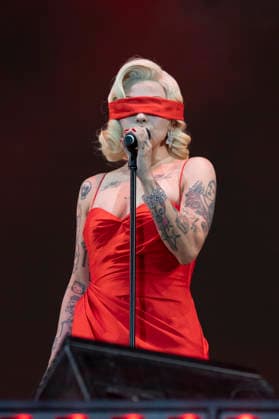 July 5, 2026, Madrid, Spain: Singer Mon Laferte performs during the MADO 2026 Festival at the Plaza de Espana in Madrid. Madrid Spain  - ZUMAs197 20260705_aaa_s197_044 Copyright: xAtilanoxGarciax