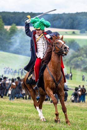 Re-enactment of Battle of Sadowa 1866 took place at Chlum battlefield as the close of three-day event marking the 160th anniversary of the Battle of Koniggratz (or Sadowa) in 1866, in Hradec Kralove, Czech Republic, on July 5, 2026. (CTKxPhoto DavidxTanecek) CTKPhotoP2026070503969  CTKPhotoP2026070503969