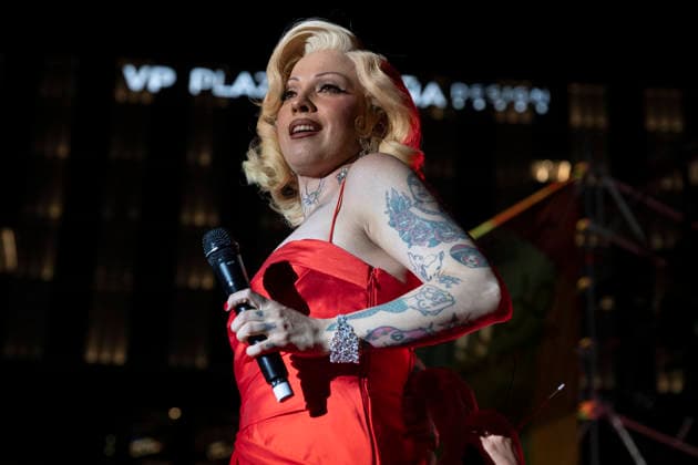 July 5, 2026, Madrid, Spain: Singer Mon Laferte performs during the MADO 2026 Festival at the Plaza de Espana in Madrid. Madrid Spain  - ZUMAs197 20260705_aaa_s197_061 Copyright: xAtilanoxGarciax