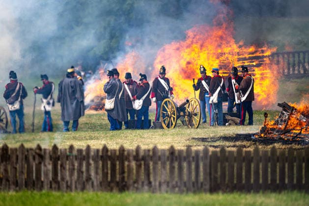Re-enactment of Battle of Sadowa 1866 took place at Chlum battlefield as the close of three-day event marking the 160th anniversary of the Battle of Koniggratz (or Sadowa) in 1866, in Hradec Kralove, Czech Republic, on July 5, 2026. (CTKxPhoto DavidxTanecek) CTKPhotoP2026070503974  CTKPhotoP2026070503974