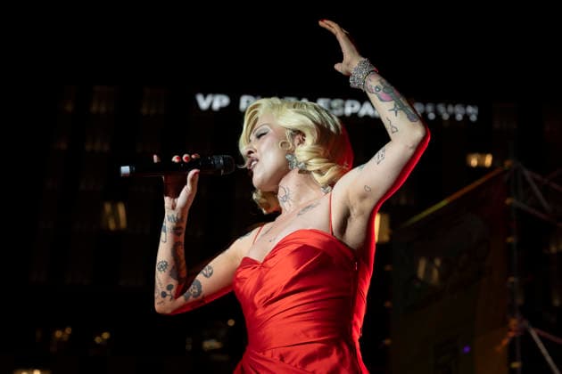July 5, 2026, Madrid, Spain: Singer Mon Laferte performs during the MADO 2026 Festival at the Plaza de Espana in Madrid. Madrid Spain  - ZUMAs197 20260705_aaa_s197_065 Copyright: xAtilanoxGarciax