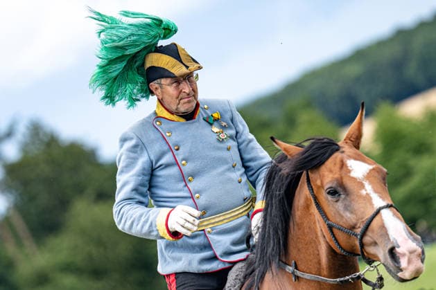Actor Vaclav Vydra attends re-enactment of Battle of Sadowa 1866 took place at Chlum battlefield as the close of three-day event marking the 160th anniversary of the Battle of Koniggratz (or Sadowa) in 1866, in Hradec Kralove, Czech Republic, on July 5, 2026. (CTKxPhoto DavidxTanecek) CTKPhotoP2026070504034  CTKPhotoP2026070504034