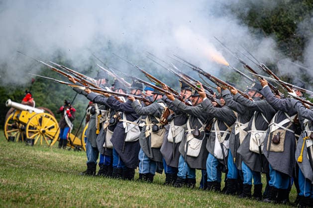 Re-enactment of Battle of Sadowa 1866 took place at Chlum battlefield as the close of three-day event marking the 160th anniversary of the Battle of Koniggratz (or Sadowa) in 1866, in Hradec Kralove, Czech Republic, on July 5, 2026. (CTKxPhoto DavidxTanecek) CTKPhotoP2026070504037  CTKPhotoP2026070504037