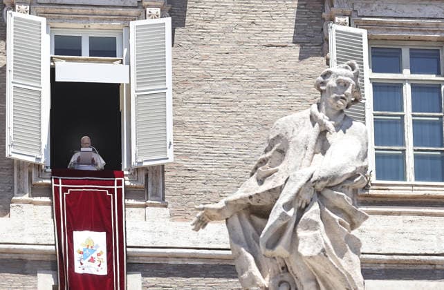 July 5, 2029. Vatican City - POPE LEO XIV delivers Angelus Prayer from the window of the Apostolic Building at the Vatican- EvandroInetti_via ZUMA Wire Vatican City State  - ZUMAi15_ 20260705_zaf_i15_009 Copyright: xEvandroxInettix
