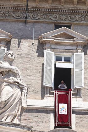 July 5, 2029. Vatican City - POPE LEO XIV delivers Angelus Prayer from the window of the Apostolic Building at the Vatican- EvandroInetti_via ZUMA Wire Vatican City State  - ZUMAi15_ 20260705_zaf_i15_004 Copyright: xEvandroxInettix