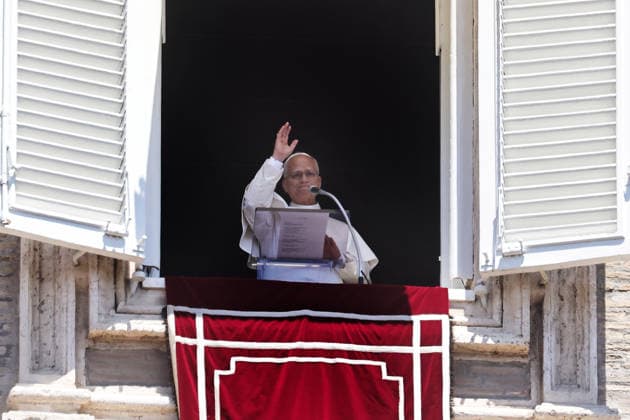 July 5, 2029. Vatican City - POPE LEO XIV delivers Angelus Prayer from the window of the Apostolic Building at the Vatican- EvandroInetti_via ZUMA Wire Vatican City State - ZUMAi15_ 20260705_zaf_i15_008 Copyright: xEvandroxInettix