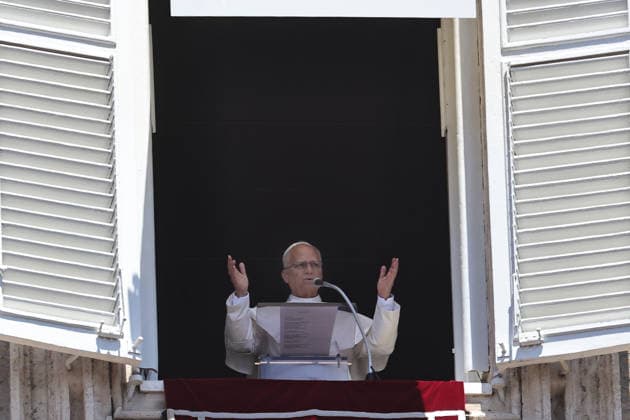 July 5, 2029. Vatican City - POPE LEO XIV delivers Angelus Prayer from the window of the Apostolic Building at the Vatican- EvandroInetti_via ZUMA Wire Vatican City State - ZUMAi15_ 20260705_zaf_i15_007 Copyright: xEvandroxInettix