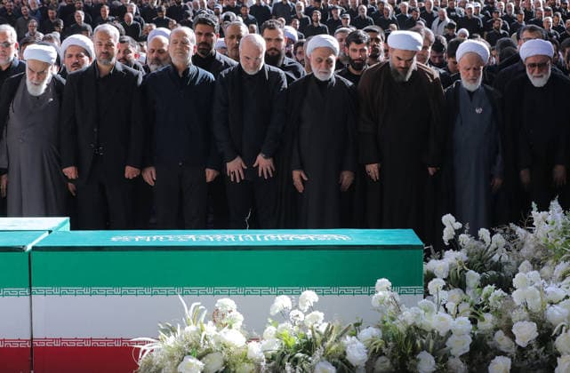 Funeral ceremony held in Tehran for Iran s former leader Khamenei TEHRAN, IRAN - JULY 5: ( RESTRICTIONS: NO Access Israel Media Persian Language TV Stations Outside Iran Strictly No Access BBC Persian VOA Persian Manoto TV Iran International TV ) (----EDITORIAL USE ONLY - MANDATORY CREDIT - IRANIAN LEADER PRESS OFFICE HANDOUT - NO MARKETING NO ADVERTISING CAMPAIGNS - DISTRIBUTED AS A SERVICE TO CLIENTS----) Thousands of people holding Iranian flags attend the funeral ceremony held for former Iranian Supreme Leader Ali Khamenei, who was killed during attacks launched by the United States and Israel on Feb. 28, and his family members at the Imam Khomeini Mosalla Mosque in Tehran, Iran, on July 5, 2026. Iranian Leader Press Office Handou  Copyright: x2026xAnadoluxIranianxLeaderxPressxOfficex xHandoutx