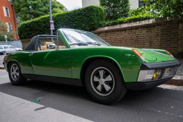 July 5, 2026, London, United Kingdom: A classic 1970s green 914 6 Porsche parked on a British suburban road. The Southside Hustle Car Meet is held on Wimbledon Common in Southwest London every first Sunday of the month. This free community event attracts owners of classic cars, supercars, sports cars, and rare or modified vehicles. Car enthusiasts, photographers, and families gather to admire an impressive variety of cars, meet like-minded people, and enjoy the welcoming atmosphere in the scenic surroundings of Wimbledon Common. London United Kingdom  - ZUMAs197 20260705_aab_s197_011 Copyright: xJamesxWilloughbyx