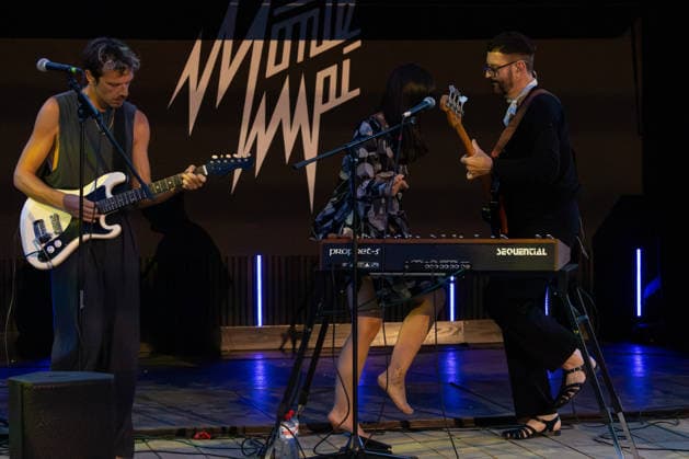 05.07.2026, Bellinzona, Parco Urbano, Nevermind Music Fest 2026: Monte Mai. Fabio Pinto (lead guitar & backing vocals), AnaÃ¯s Schmid (lead vocals & synths) and Fabio Besomi (bass & electronics) Bellinzona Parco Urbano Ticino Switzerland *** July 5, 2026, Bellinzona, Parco Urbano, Nevermind Music Fest 2026 Monte Mai Fabio Pinto (lead guitar, backing vocals), Anaïs Schmid (lead vocals, synths), and Fabio Besomi (bass, electronics) Bellinzona, Parco Urbano, Ticino, Switzerland Copyright: xJustPictures.ch FrancescoxMinghettix jp-en-FrMi-_NG_0368