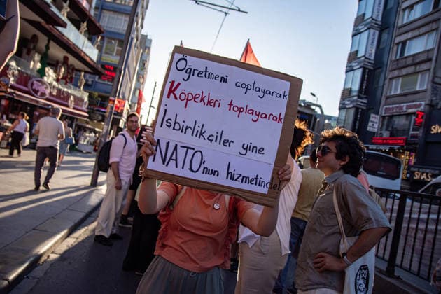 July 5, 2026, Istanbul, Istanbul, Turkey: Members and supporters of the No to NATO Coordination march during a demonstration under the slogan You Are Not Welcome, We Are Marching Against NATO in the Kadikoy district of Istanbul, Turkey, on July 5, 2026. The protest opposed NATO policies, militarization, and war, with participants carrying banners and chanting slogans during the march. Istanbul Turkey  - ZUMAt171 20260705_zip_t171_012 Copyright: xAbdullahxTepelix