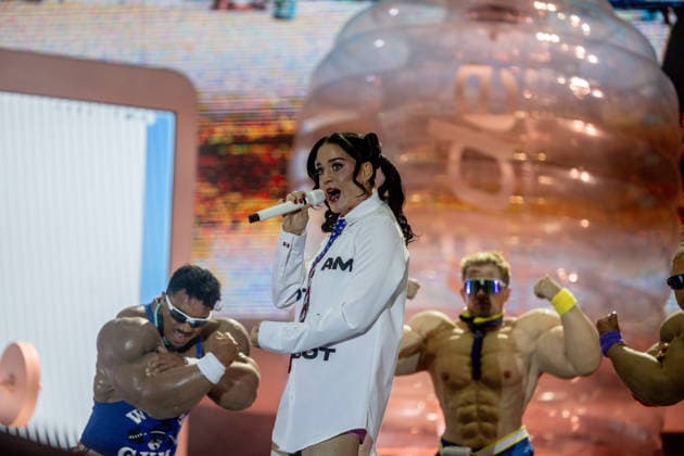 Katy Perry Concert at the Río Babel Festival Singer Katy Perry during a performance at the Miguel Ríos Auditorium on July 5, 2026, in Rivas Vaciamadrid, Madrid, Spain. This event is part of the Río Babel Festival, which also features performances by The Offspring, Amaia, and Bomba Estéreo, among others. Spain  Copyright: xRicardoxRubiox 7647969