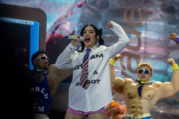 Katy Perry Concert at the Río Babel Festival Singer Katy Perry during a performance at the Miguel Ríos Auditorium on July 5, 2026, in Rivas Vaciamadrid, Madrid, Spain. This event is part of the Río Babel Festival, which also features performances by The Offspring, Amaia, and Bomba Estéreo, among others. Spain  Copyright: xRicardoxRubiox 7647971