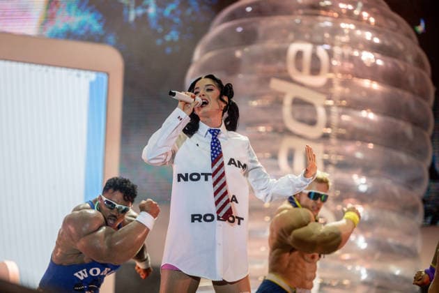 Katy Perry Concert at the Río Babel Festival Singer Katy Perry during a performance at the Miguel Ríos Auditorium on July 5, 2026, in Rivas Vaciamadrid, Madrid, Spain. This event is part of the Río Babel Festival, which also features performances by The Offspring, Amaia, and Bomba Estéreo, among others. Spain  Copyright: xRicardoxRubiox 7647965