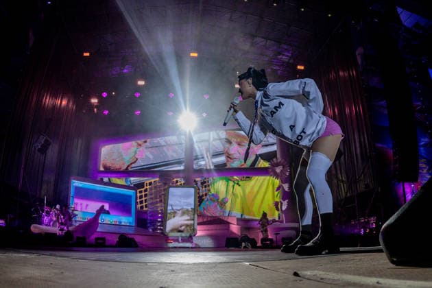 Katy Perry Concert at the Río Babel Festival Singer Katy Perry during a performance at the Miguel Ríos Auditorium on July 5, 2026, in Rivas Vaciamadrid, Madrid, Spain. This event is part of the Río Babel Festival, which also features performances by The Offspring, Amaia, and Bomba Estéreo, among others. Spain  Copyright: xRicardoxRubiox 7648047