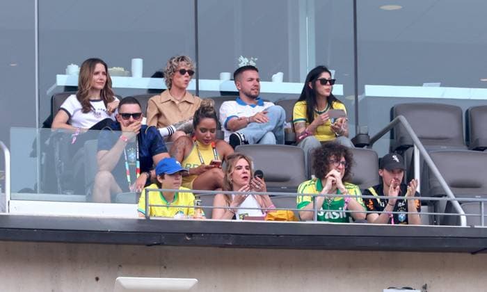 2026 World Cup - Sophia Bush And Ashlyn Harris attend the match Brazil vs Norway FIFA World Cup 2026 at the New York New Jersey Stadium, NJ on July 5, 2026. Photo by Charles Guerin ABACAPRESS.COM East Rutherford NJ United States  Copyright: xGuerinxCharles ABACAx