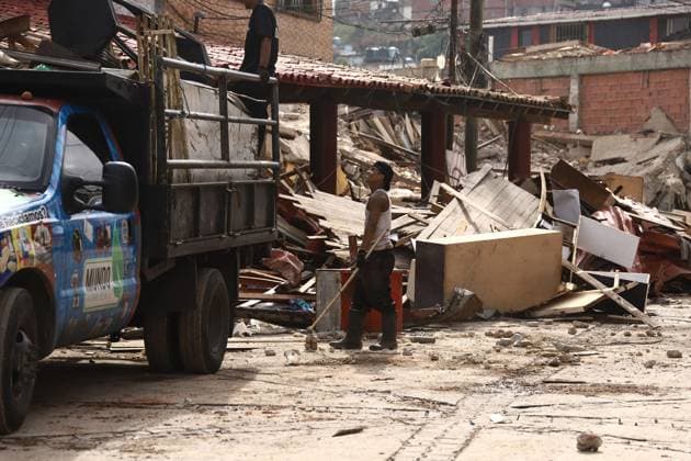 Earthquake Damage Remains Visible in El Junquito as Recovery Continues EL JUNQUITO, CARACAS, VENEZUELA JULY 5, 2026: Destroyed buildings and damaged infrastructure are seen in the El Junquito district of Caracas following the devastating twin earthquakes that struck Venezuela s northern Caribbean region on June 24. Recovery and damage assessment operations continue across affected communities. According to the latest official figures, at least 3,342 people have been killed, more than 16,400 injured, and over 17,000 left homeless as a result of the disaster. EL JUNQUITO Venezuela (Bolivarian Republic of) Copyright: x xLauraxdexChiclanax xJNAxPressx