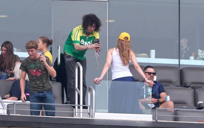 2026 World Cup - Lucas Jagger And Luciana Gimenez Mick Jagger s son Lucas Jagger with her mother Luciana Gimenez attend the match Brazil vs Norway FIFA World Cup 2026 at the New York New Jersey Stadium, NJ on July 5, 2026. Photo by Charles Guerin ABACAPRESS.COM East Rutherford NJ United States  Copyright: xGuerinxCharles ABACAx