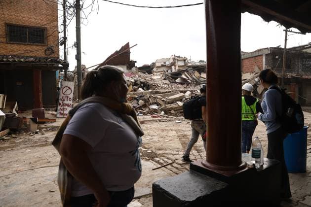 Earthquake Damage Remains Visible in El Junquito as Recovery Continues EL JUNQUITO, CARACAS, VENEZUELA JULY 5, 2026: Destroyed buildings and damaged infrastructure are seen in the El Junquito district of Caracas following the devastating twin earthquakes that struck Venezuela s northern Caribbean region on June 24. Recovery and damage assessment operations continue across affected communities. According to the latest official figures, at least 3,342 people have been killed, more than 16,400 injured, and over 17,000 left homeless as a result of the disaster. EL JUNQUITO Venezuela (Bolivarian Republic of) Copyright: x xLauraxdexChiclanax xJNAxPressx