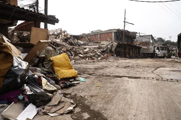 Earthquake Damage Remains Visible in El Junquito as Recovery Continues EL JUNQUITO, CARACAS, VENEZUELA JULY 5, 2026: Destroyed buildings and damaged infrastructure are seen in the El Junquito district of Caracas following the devastating twin earthquakes that struck Venezuela s northern Caribbean region on June 24. Recovery and damage assessment operations continue across affected communities. According to the latest official figures, at least 3,342 people have been killed, more than 16,400 injured, and over 17,000 left homeless as a result of the disaster. EL JUNQUITO Venezuela (Bolivarian Republic of) Copyright: x xLauraxdexChiclanax xJNAxPressx