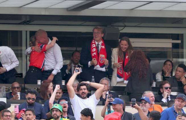 2026 World Cup - Princess Ingrid Alexandra and Prince Sverre Magnus of Norway Prince Sverre Magnus of Norway and Princess Ingrid Alexandra of Norway attend the match Brazil vs Norway FIFA World Cup 2026 at the New York New Jersey Stadium, NJ on July 5, 2026. Photo by Charles Guerin ABACAPRESS.COM East Rutherford NJ United States  Copyright: xGuerinxCharles ABACAx